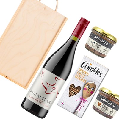 Rhino Tears Noble Read Cultivars 75cl Red Wine And Pate Gift Box
